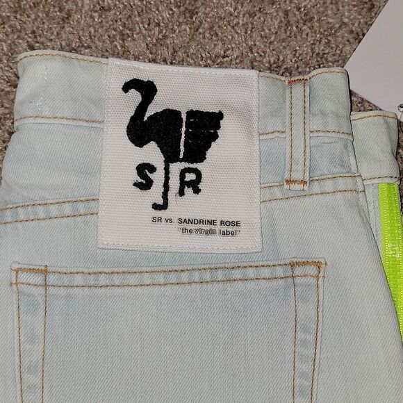 SANDRINE ROSE By Free People Women's Blue Side Zip Distressed Shorts Size 25 NWT - Picture 5 of 14